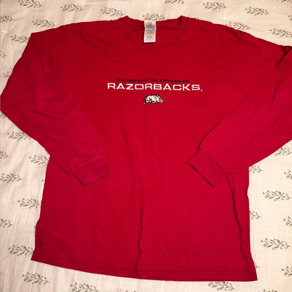 Arkansas razorbacks embroidered long sleeve tshirt - Picture 1 of 9